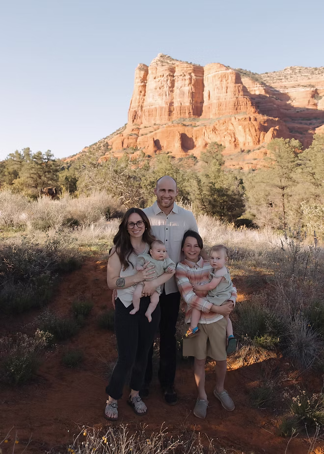 Kevin and Susan Cross, founders of The Learning Tree daycare and preschool in Minot, North Dakota, with their family